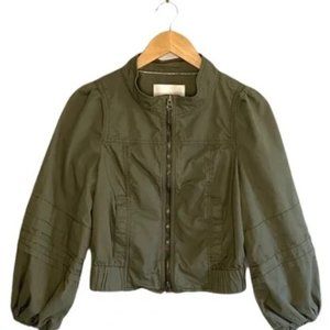 *SOLD!* LIKE NEW Anthropologie Sage Green Puff Sleeve Cropped Utility Jacket XS